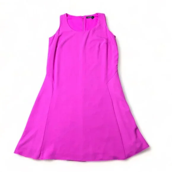 Ralph Lauren Womens Sleeveless Pink Dress 16W Polyester Blend - Picture 3 of 14